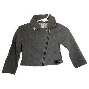 Calvin Klein Jeans Gray Baby Girl Cropped Moto Jacket Size 18 Months